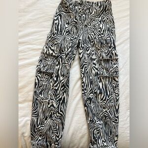 MOTHER CARGO ZEBRA PRINT PANTS